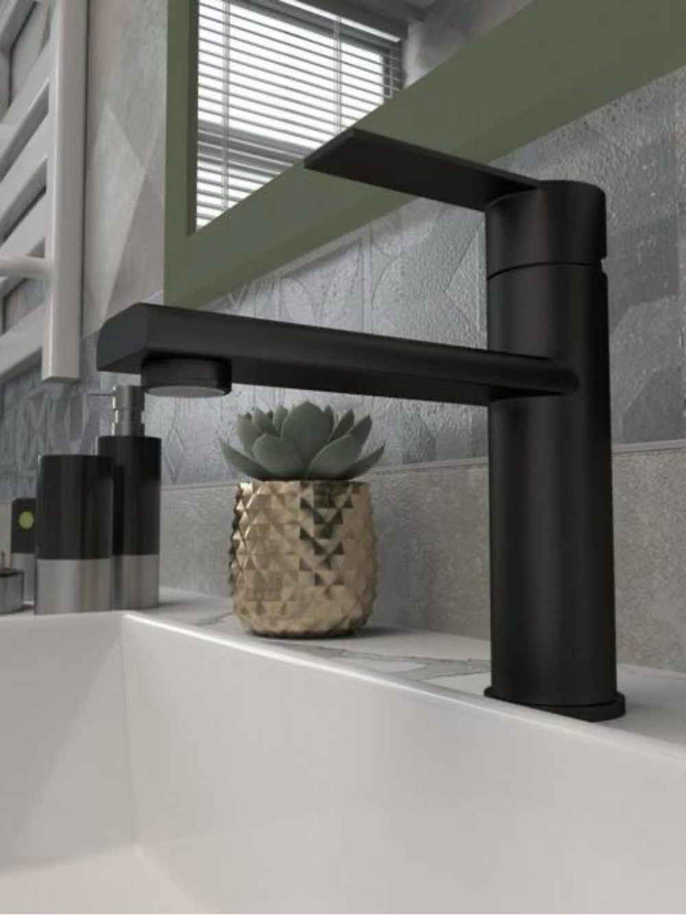 New Matte Black Single-Handle Bathroom Faucet